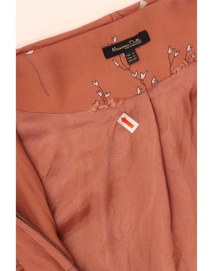 Massimo Dutti Γυναικείο Bomber Jacket UK 12 Medium Pink Floral Viscose