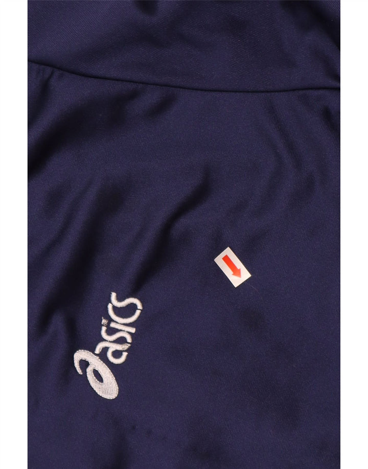 Ανδρική φόρμα γυμναστικής γραφική ASICS Top Jacket XL Navy Blue Colorblock Polyamide