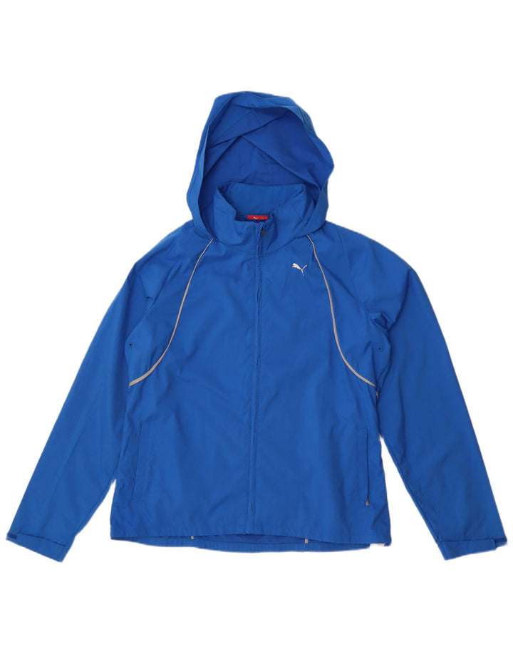 Puma Γυναικείο μπουφάν βροχής με κουκούλα UK 16 Large Blue Polyester
