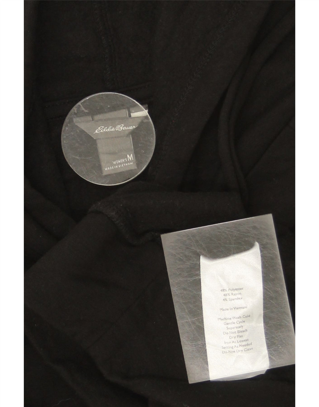 EDDIE BAUER Womens Hoodie Jumper UK 14 Medium Black Polyester Vintage Eddie Bauer and Second-Hand Eddie Bauer from Messina Hembry 