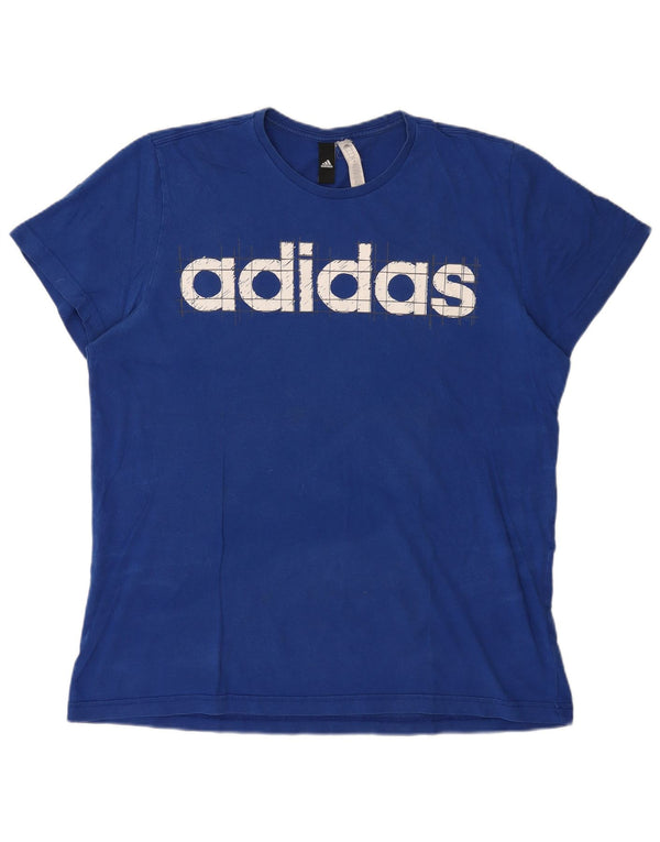 Ανδρικό γραφικό T-Shirt Adidas Top XL Μπλε βαμβακερό