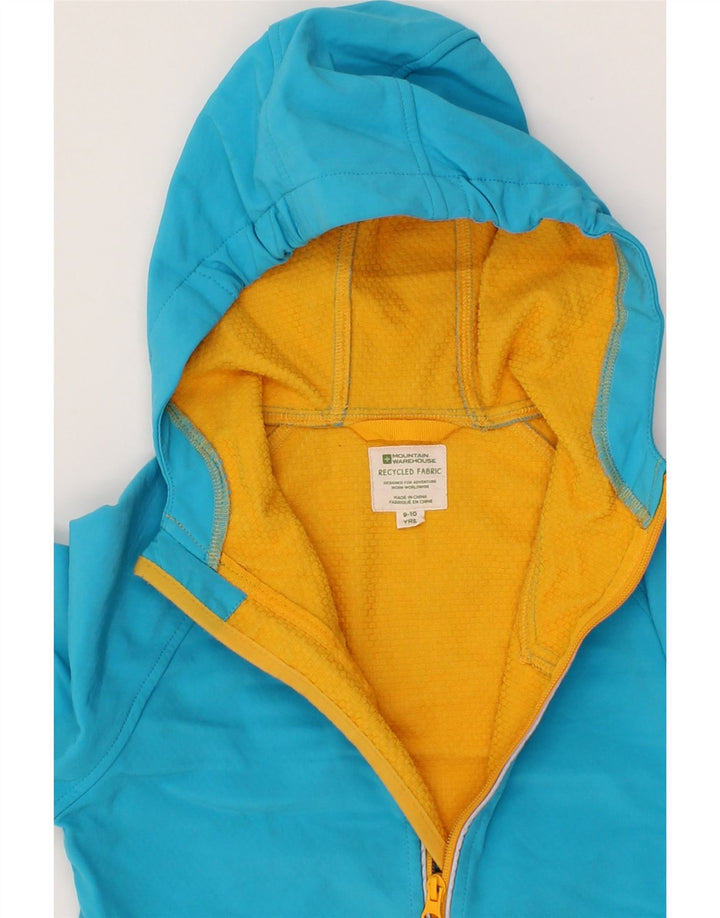 MOUNTAIN WAREHOUSE Boys Hooded Rain Jacket 9-10 Years Blue Polyester Vintage Mountain Warehouse and Second-Hand Mountain Warehouse from Messina Hembry 