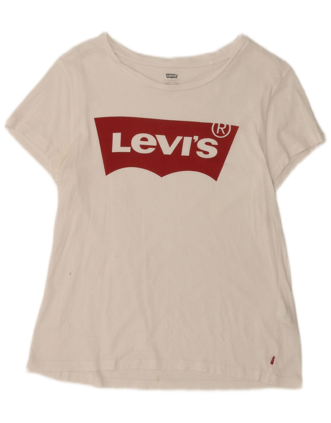 Γυναικείο γραφικό T-Shirt Levi's Top UK 12 Medium White