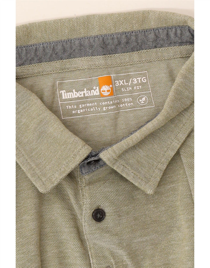 TIMBERLAND Ανδρικό μπλουζάκι Polo Slim Fit 3XL πράσινο βαμβακερό