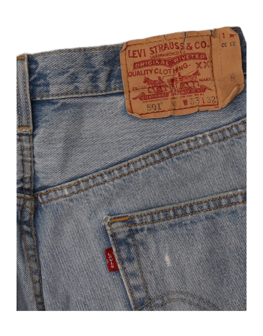 Levi's Womens 501 Distressed Jenim Φούστα W33 Large Blue