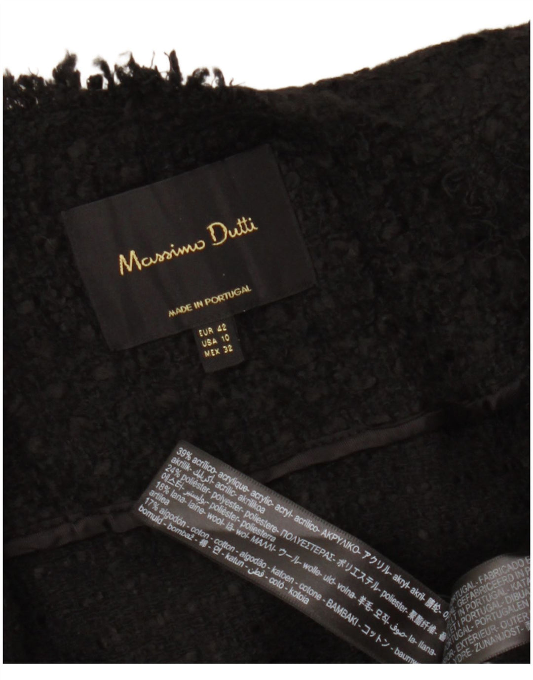 Massimo Dutti Γυναικείο Μπουφάν μπλέιζερ EU 42 Μεγάλο Μαύρο Ακρυλικό