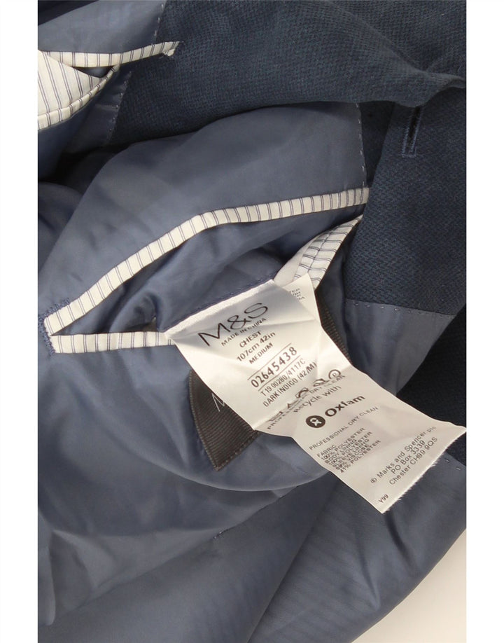Marks & Spencer Ανδρικό σακάκι 2 κουμπιών UK 38 Medium Blue Polyester