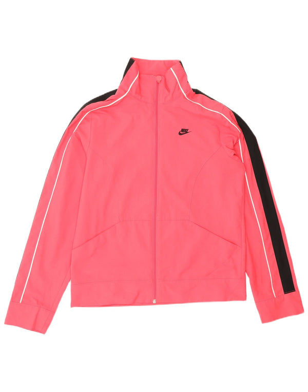 Nike Womens Tracksuit Top Jacket US 4/6 Small Pink Colourblock Polyester