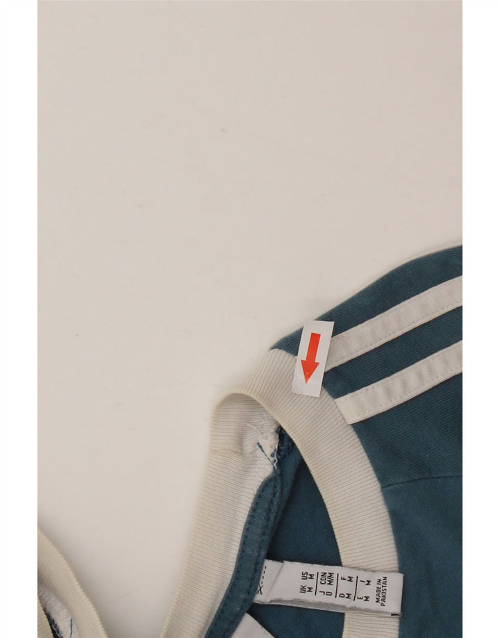 Ανδρικό T-Shirt ADIDAS Τοπ μεσαίο μπλε βαμβακερό
