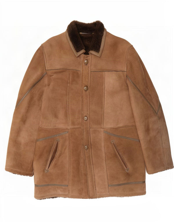 Vintage Ανδρικό Shearling Jacket IT 48 Medium Brown