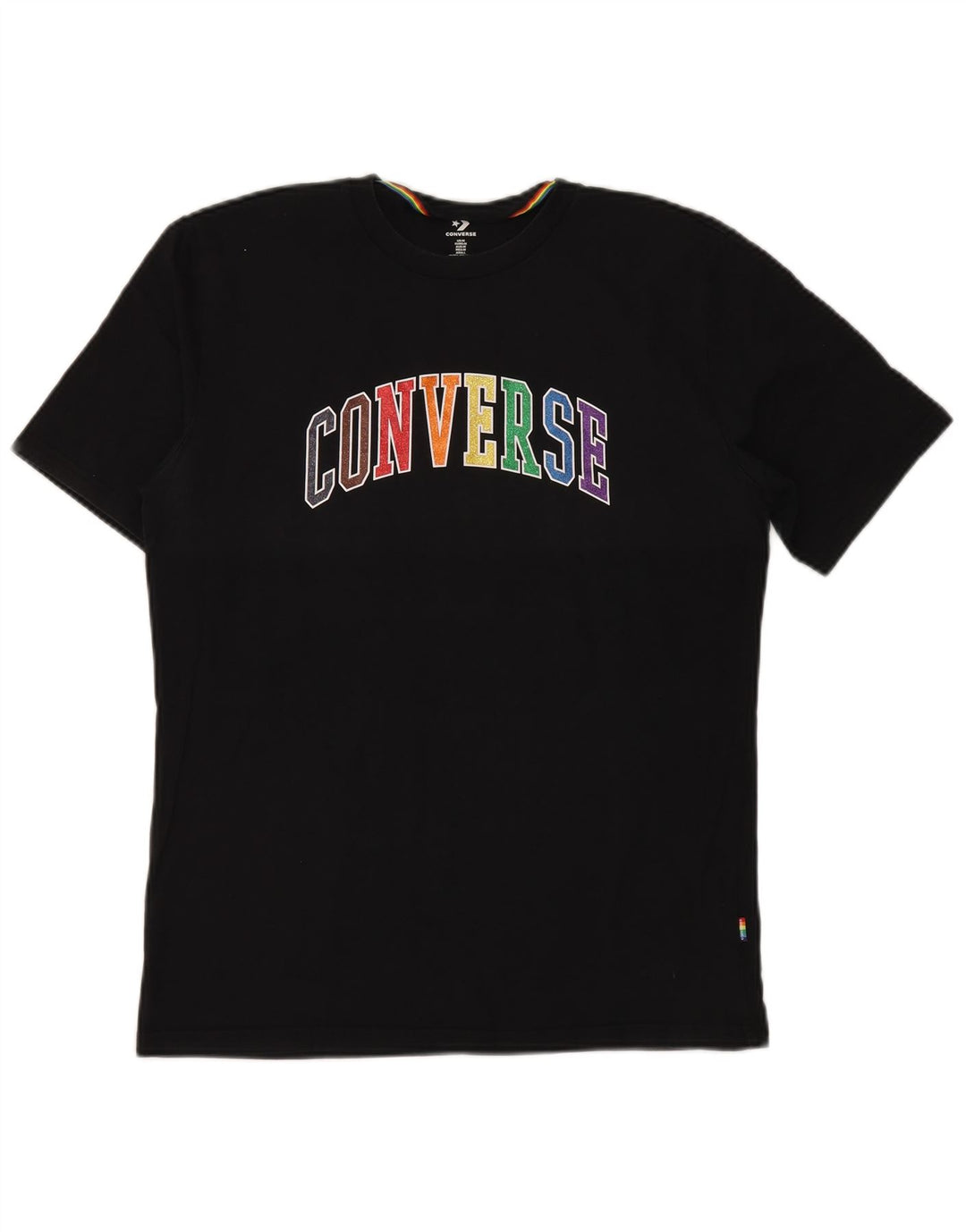Ανδρικό γραφικό T-Shirt Converse Top Μεσαίο μαύρο βαμβακερό