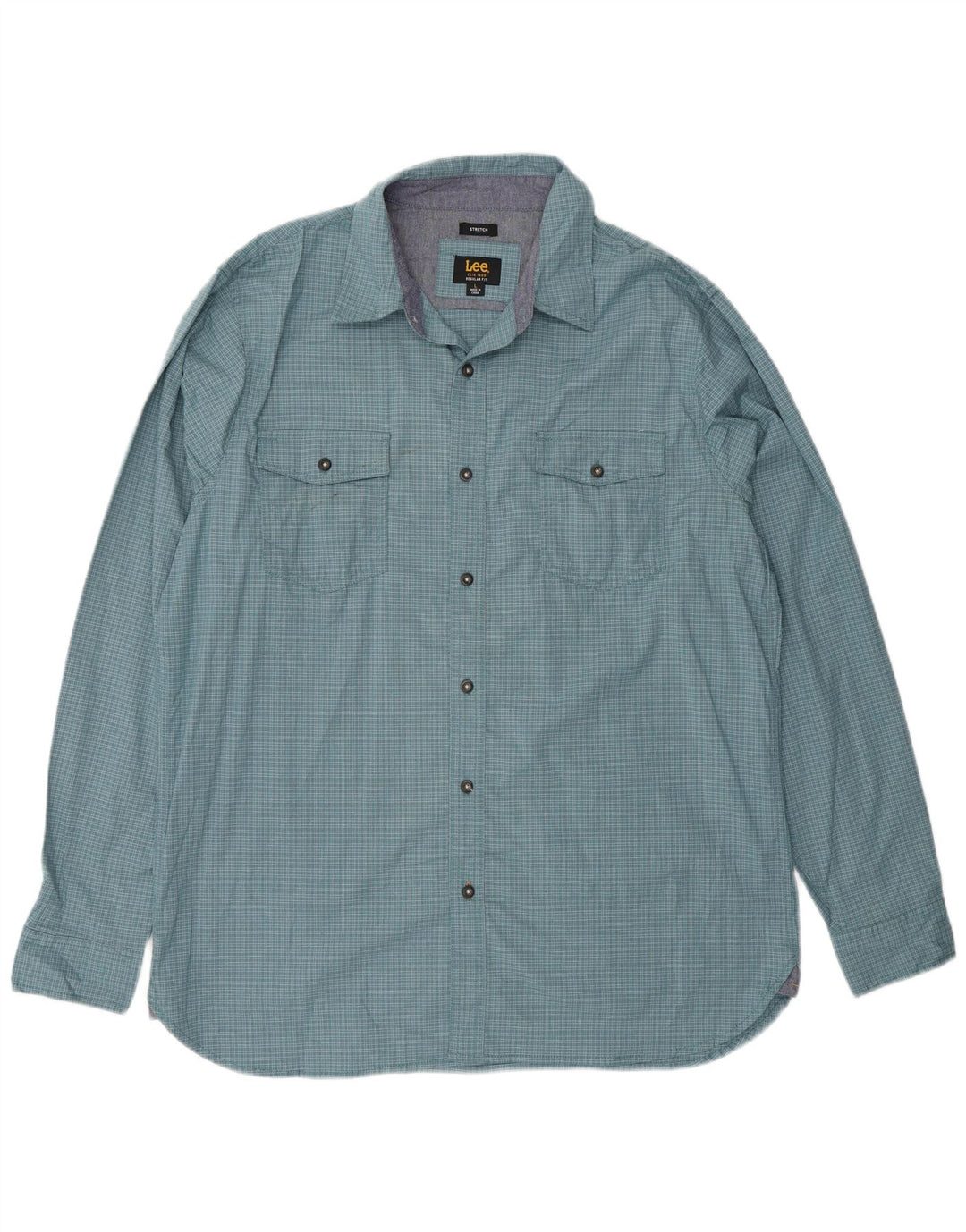 Ανδρικό πουκάμισο Lee Regular Fit Large Blue Check Cotton