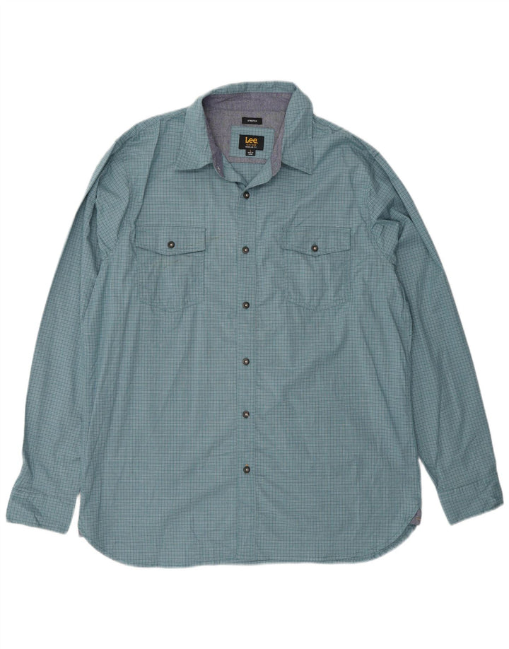 Ανδρικό πουκάμισο Lee Regular Fit Large Blue Check Cotton