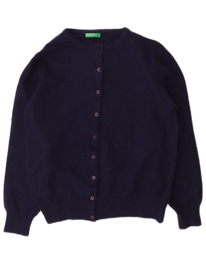 BENETTON Γυναικεία ζακέτα πουλόβερ 15-16 ετών Small Navy Blue Wool