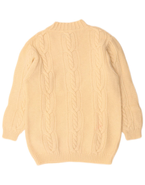 Γυναικείο πουλόβερ με λαιμό χελώνα Benetton UK 14 Large Off White Wool