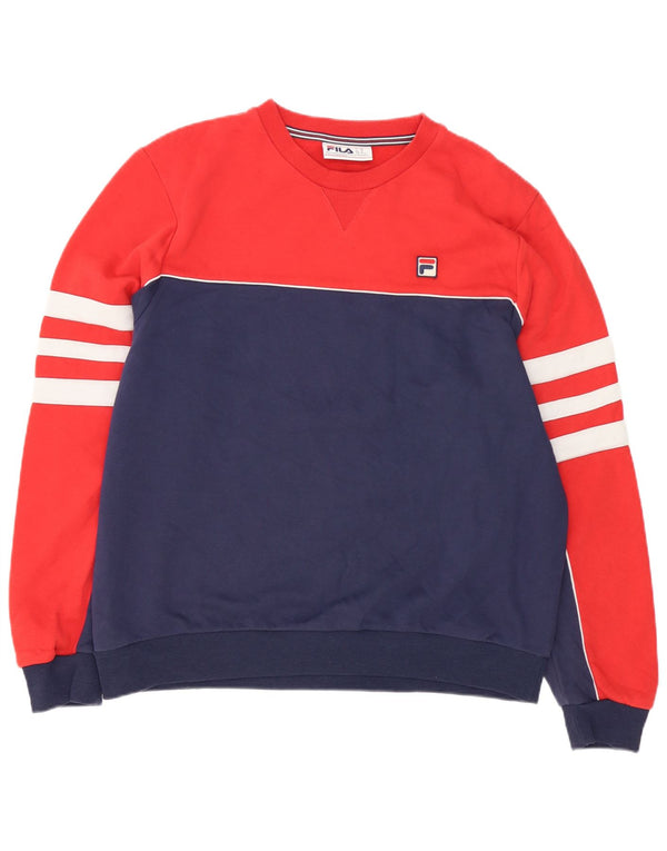 Ανδρικό φούτερ Fila Jumper XL Red Colourblock Βαμβακερό