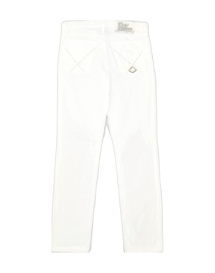 ROY ROGERS Womens Slim Casual Trousers IT 44 Medium W30 L31 White Cotton | Vintage Roy Rogers | Thrift | Second-Hand Roy Rogers | Used Clothing | Messina Hembry 