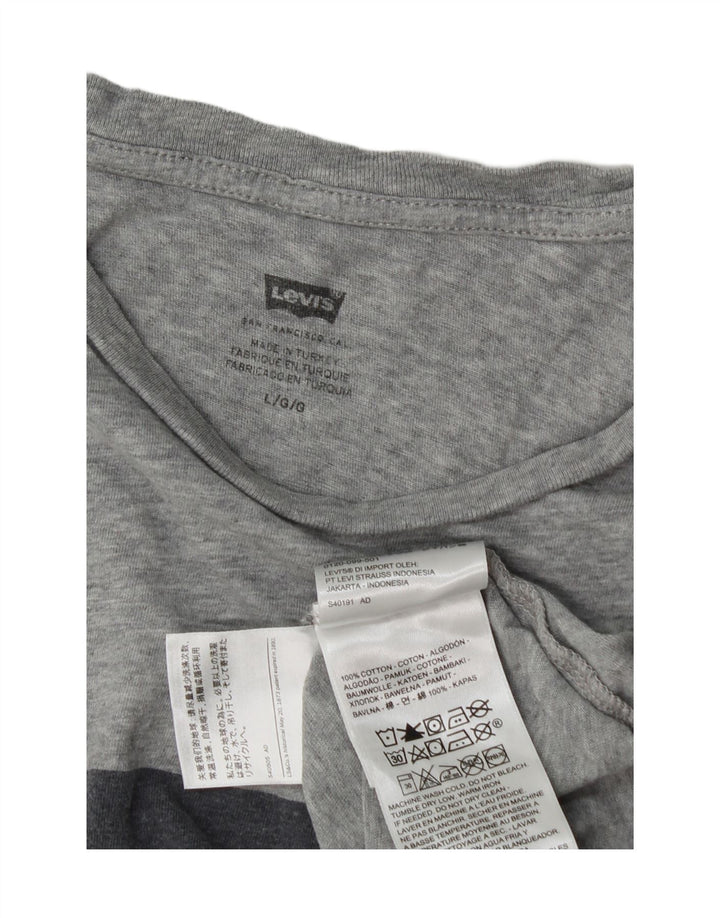 Ανδρικό γραφικό T-Shirt Levi's Top Large Grey Flecked Cotton