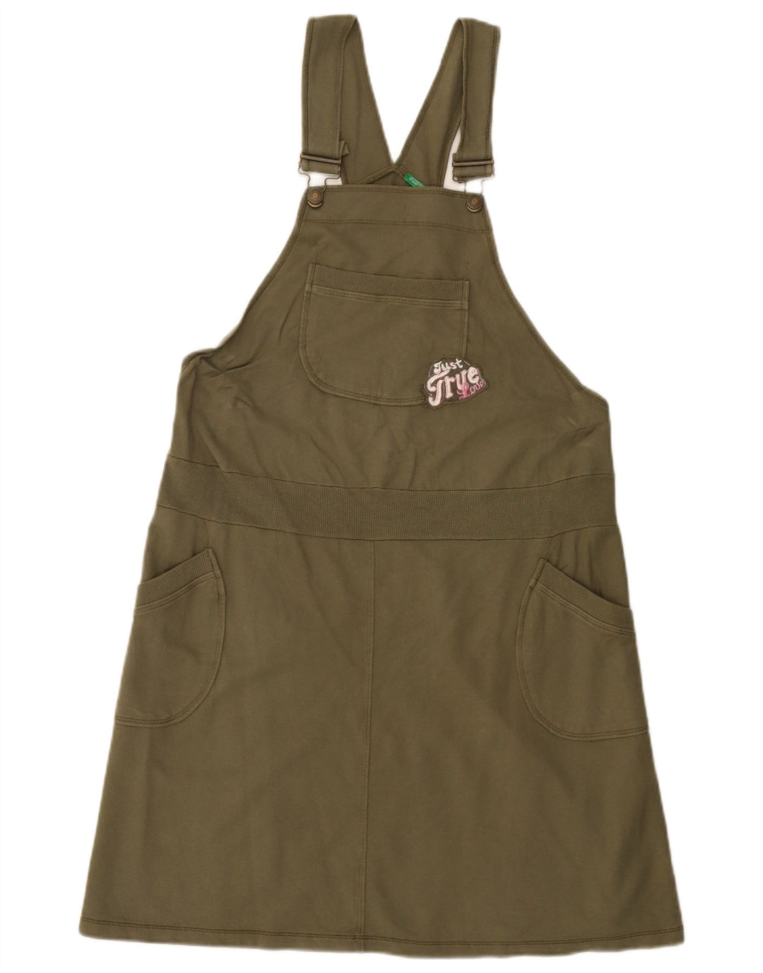 BENETTON Γυναικείο φόρεμα Dungaree UK 14 Medium Khaki