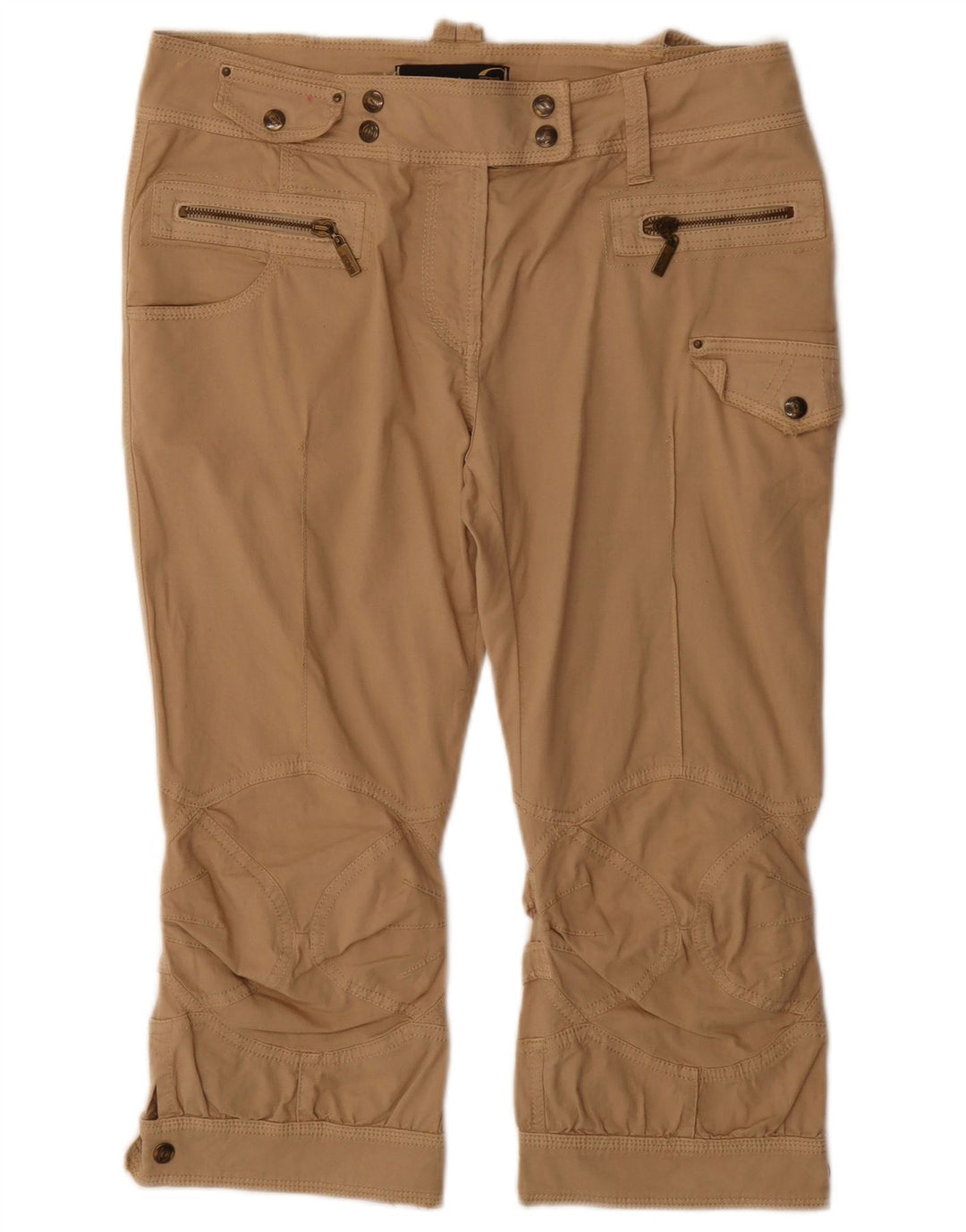 JUST CAVALLI Γυναικείο Παντελόνι Cargo Capri IT 44 Medium W30 Μπεζ βαμβακερό