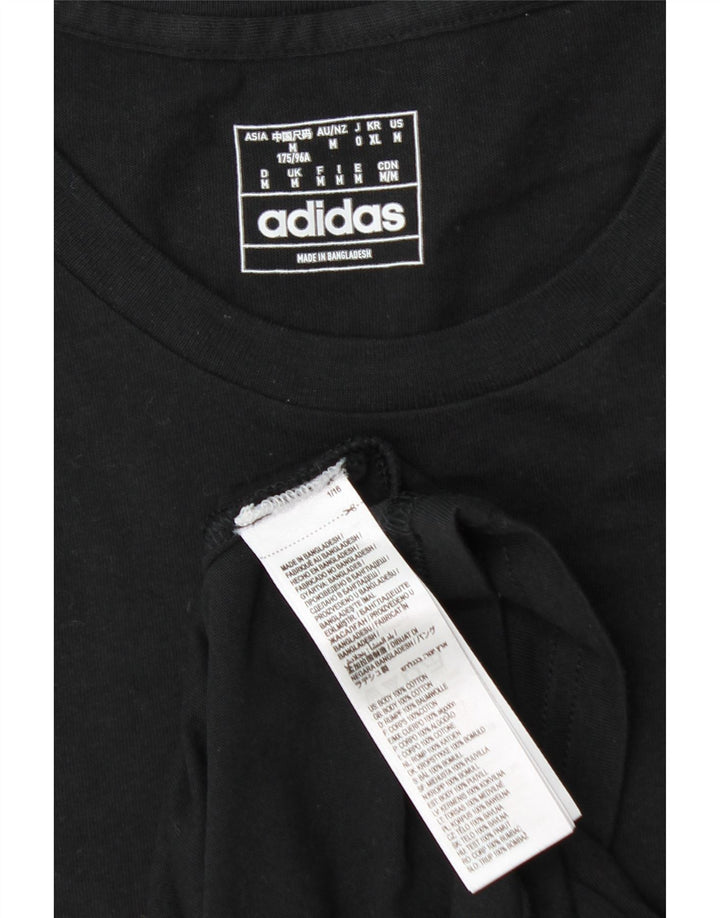 Ανδρικό T-Shirt Adidas Τοπ μεσαίο μαύρο βαμβακερό