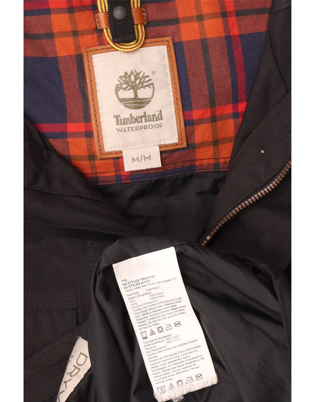 Ανδρικό μπουφάν με κουκούλα Timberland UK 38 Medium Black Nylon