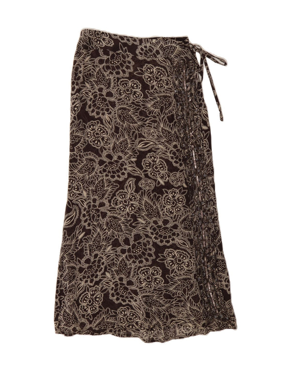 EAST Womens Maxi Skirt UK 12 Medium W30 Brown Floral