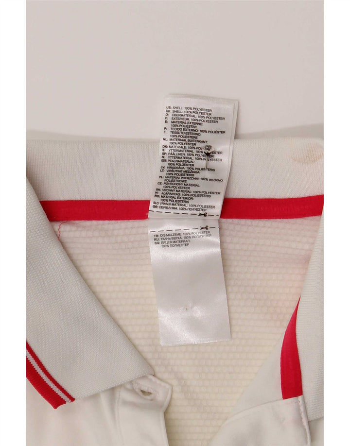 Adidas Γυναικείο πουκάμισο πόλο UK 14 Medium White Colourblock Polyester