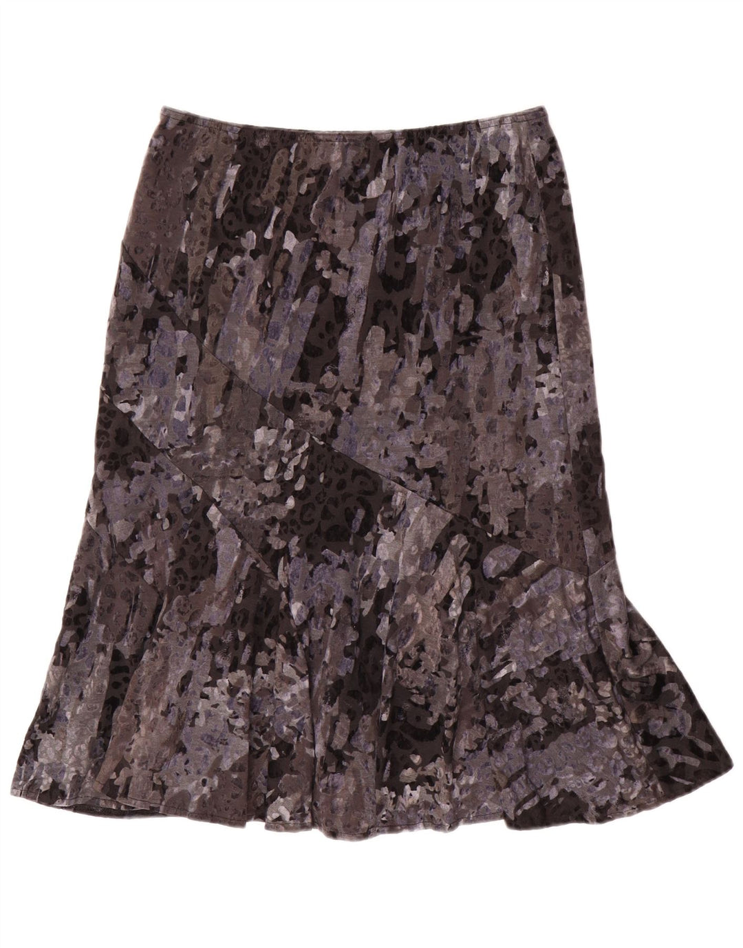 CARLA FERRONI Γυναικεία Τρομπέτα Φούστα Μεσαίο W30 Γκρι Animal Print Polyamide