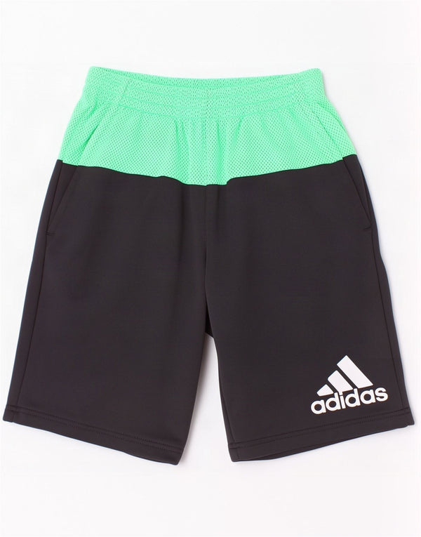 Γραφικά αθλητικά σορτς Adidas Boys 11-12 ετών Μαύρο πολύχρωμο πολυεστέρα