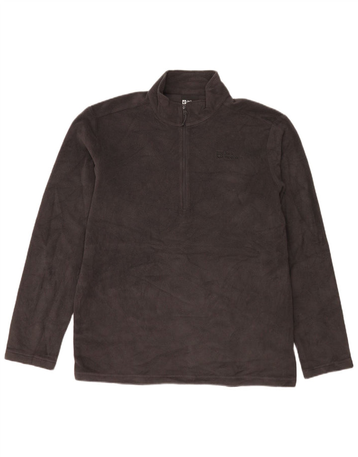 Jack Wolfskin Ανδρικό φερμουάρ με λαιμόκοψη Fleece UK 42 Large Grey Polyester