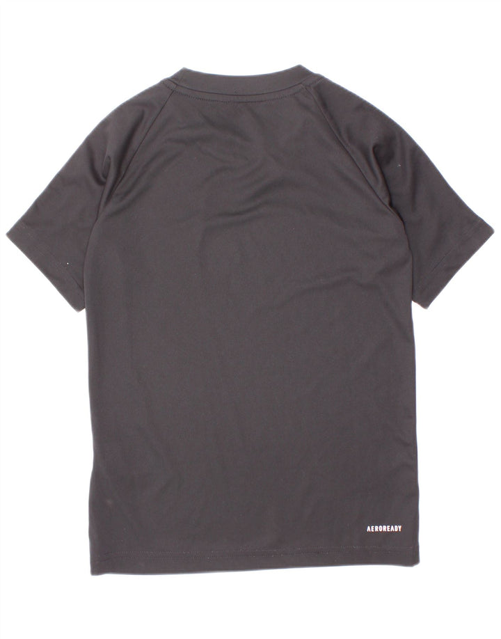 Adidas Boys Aeroready T-Shirt Top 7-8 Years Black Polyester