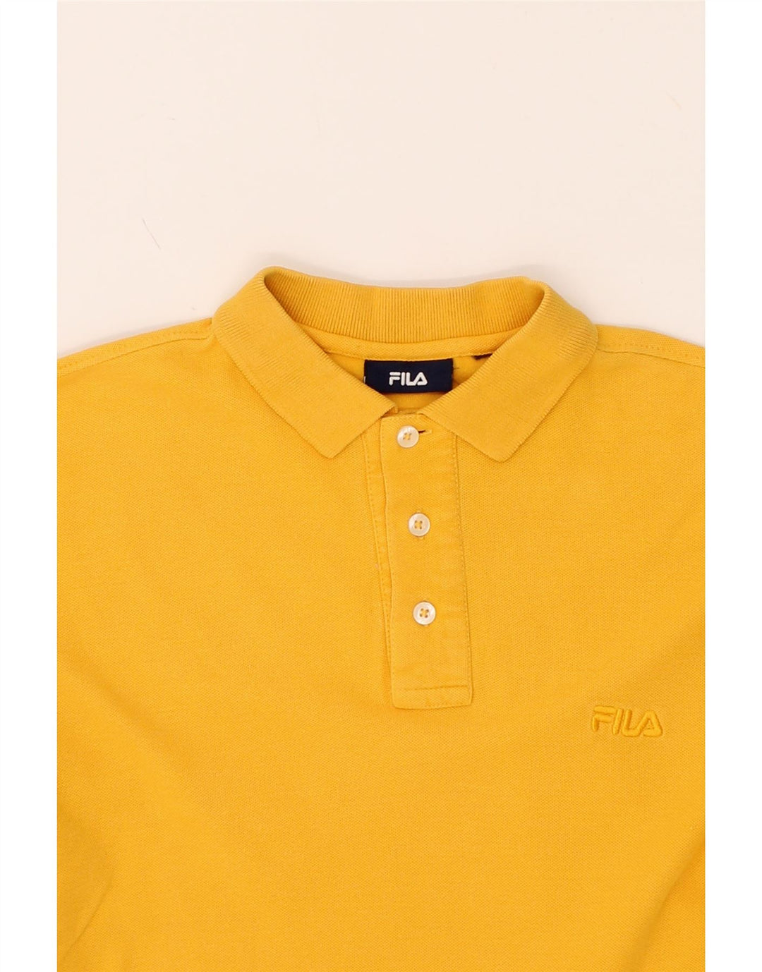FILA Mens Polo Shirt Small Yellow Cotton Vintage Fila and Second-Hand Fila from Messina Hembry 