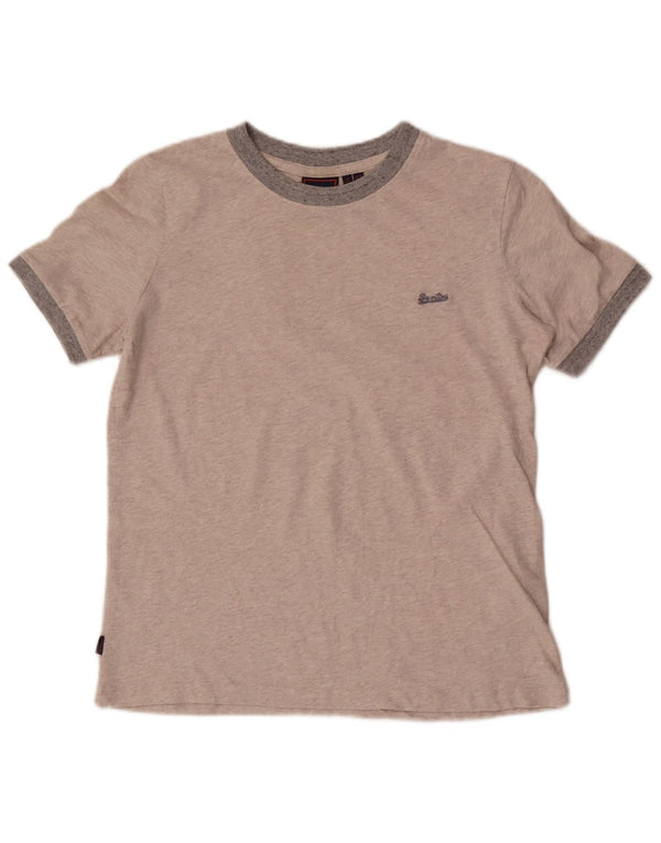 Superdry Γυναικείο T-Shirt Top UK 8 Μικρό γκρι βαμβακερό