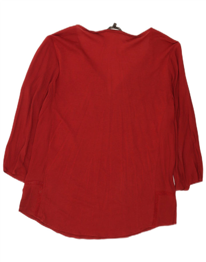 Massimo Dutti γυναικείο τουνίκ 3/4 μανίκι τοπ UK 14 μεσαία μπορντό βισκόζη