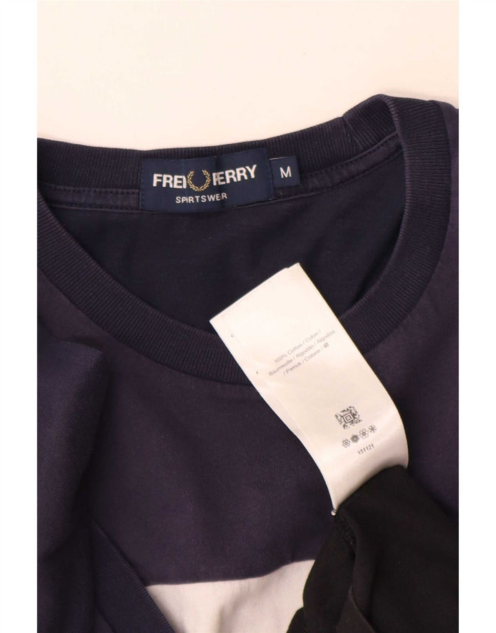 Ανδρικό γραφικό μπλουζάκι Fred Perry Top Medium Black Colourblock Βαμβακερό
