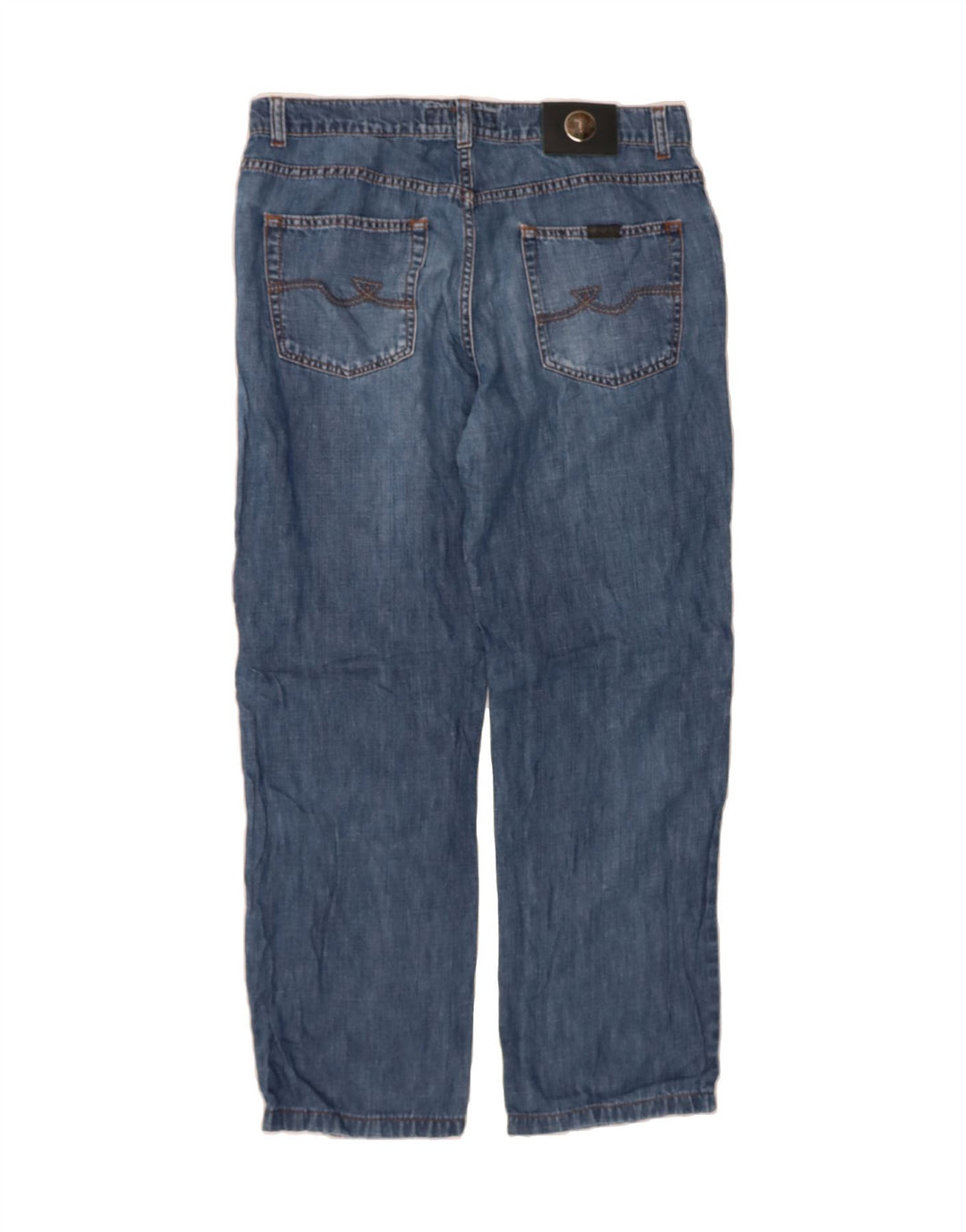 TRUSSARDI Mens Straight Jeans IT 48 Medium W32 L29 Blue Cotton Vintage Trussardi and Second-Hand Trussardi from Messina Hembry 