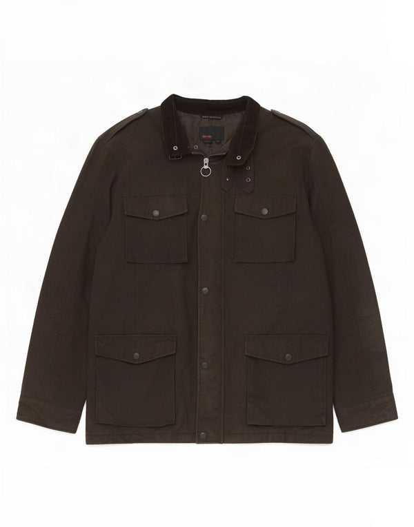 Zara Ανδρικό κερωμένο βαμβακερό μπουφάν UK 44 2XL Καφέ