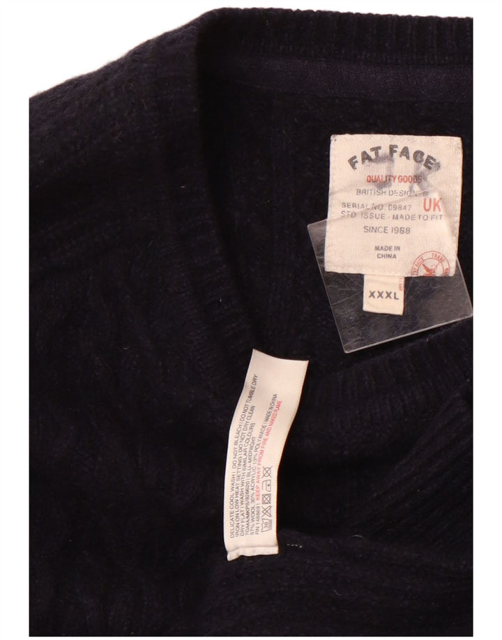 Fat Face Γυναικείο πουλόβερ με λαιμόκοψη UK 22 3XL Navy Blue Wool