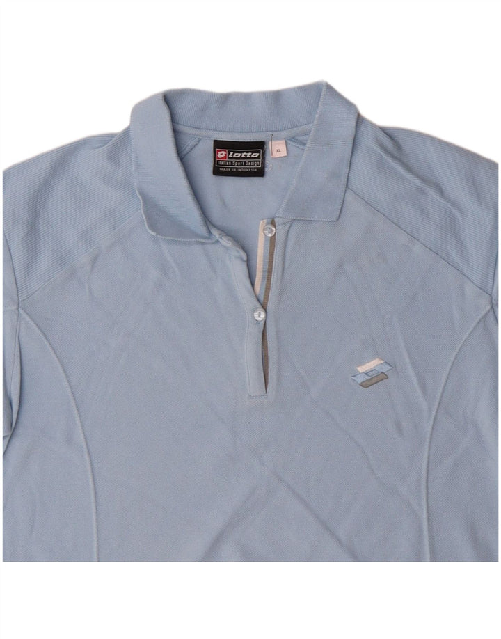 Γυναικείο μπλουζάκι πόλο LOTTO UK 18 XL Μπλε βαμβακερό