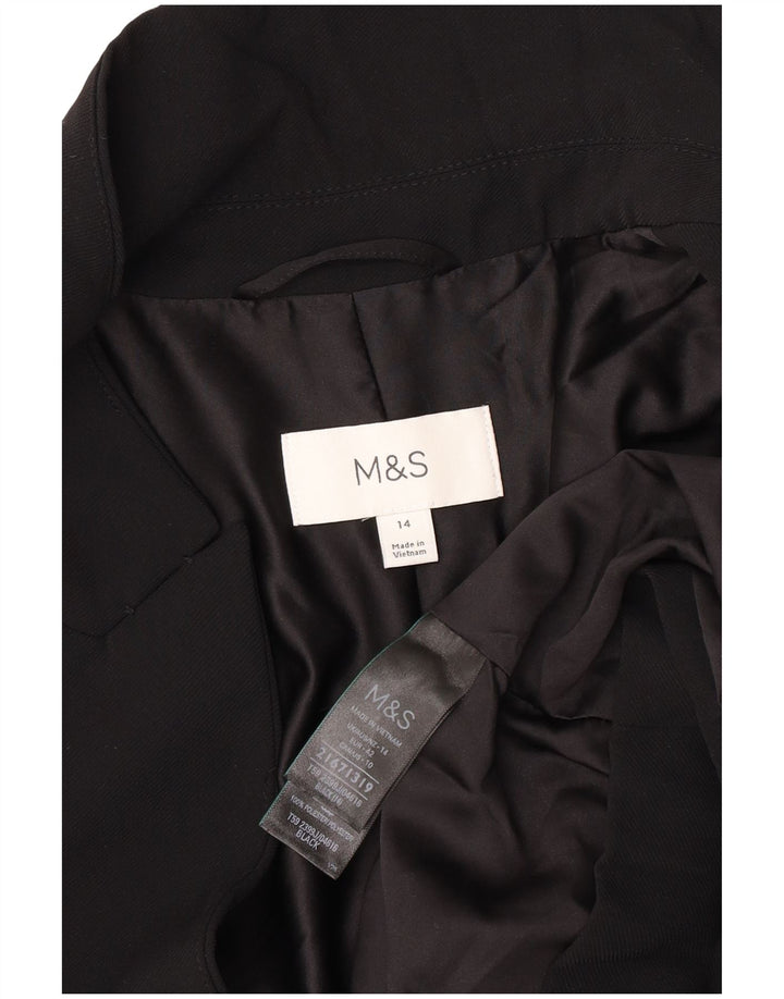 Marks & Spencer Γυναικείο Open Blazer Jacket UK 14 Large Black Polyester