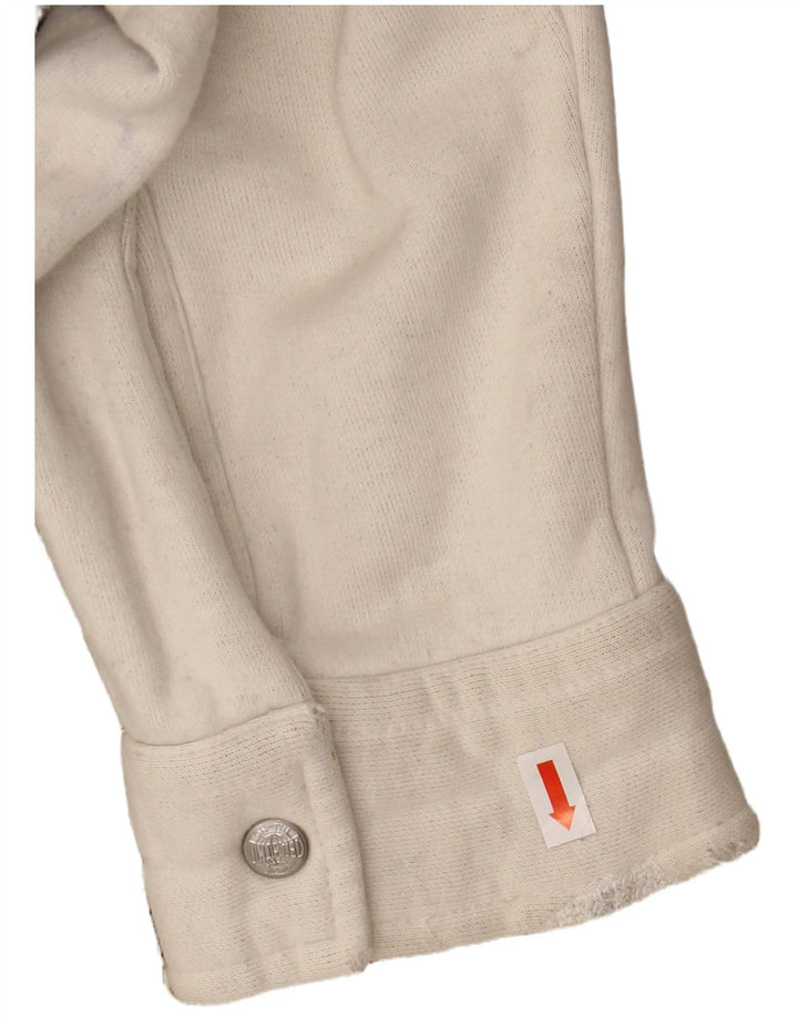 Ανδρικό γραφικό μπουφάν VINTAGE UK 44 2XL μαλλί μπεζ ριγέ