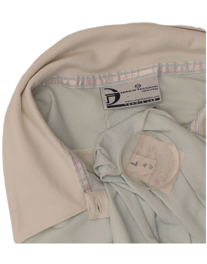 SERGIO TACCHINI Γυναικείο μπλουζάκι πόλο UK 14 μεγάλο μπλε πολυαμίδιο