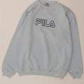 FILA Mens Graphic Sweatshirt Jumper IT 52/54 Large Blue Cotton Vintage Fila and Second-Hand Fila from Messina Hembry 