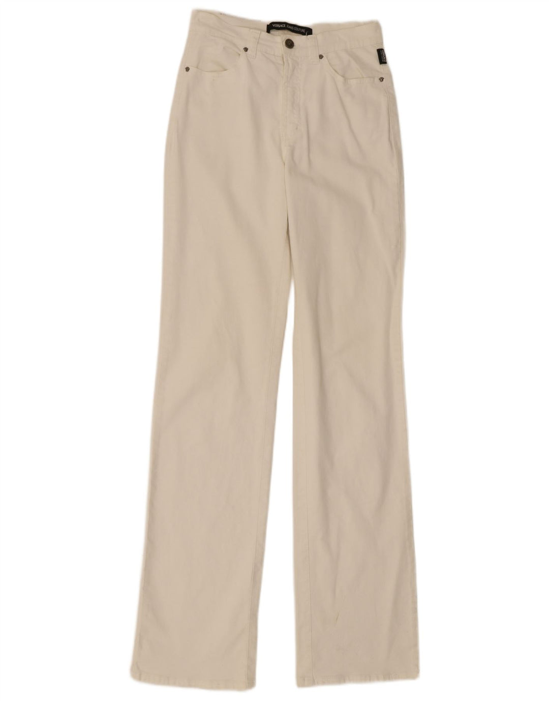 Versace Γυναικείο Bootcut Casual Παντελόνι IT 40 Small W26 L33 Λευκό βαμβακερό