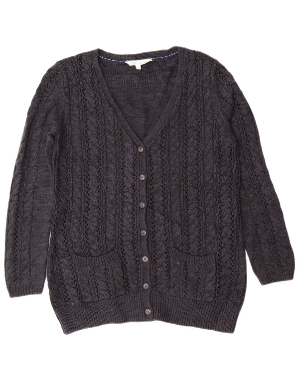 Γυναικείο πουλόβερ με ζακέτα Fat Face UK 14 Large Navy Blue Cashmere Classic