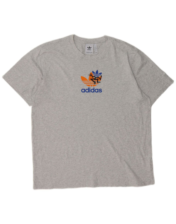 Ανδρικό γραφικό T-Shirt Adidas Top XL Γκρι βαμβακερό