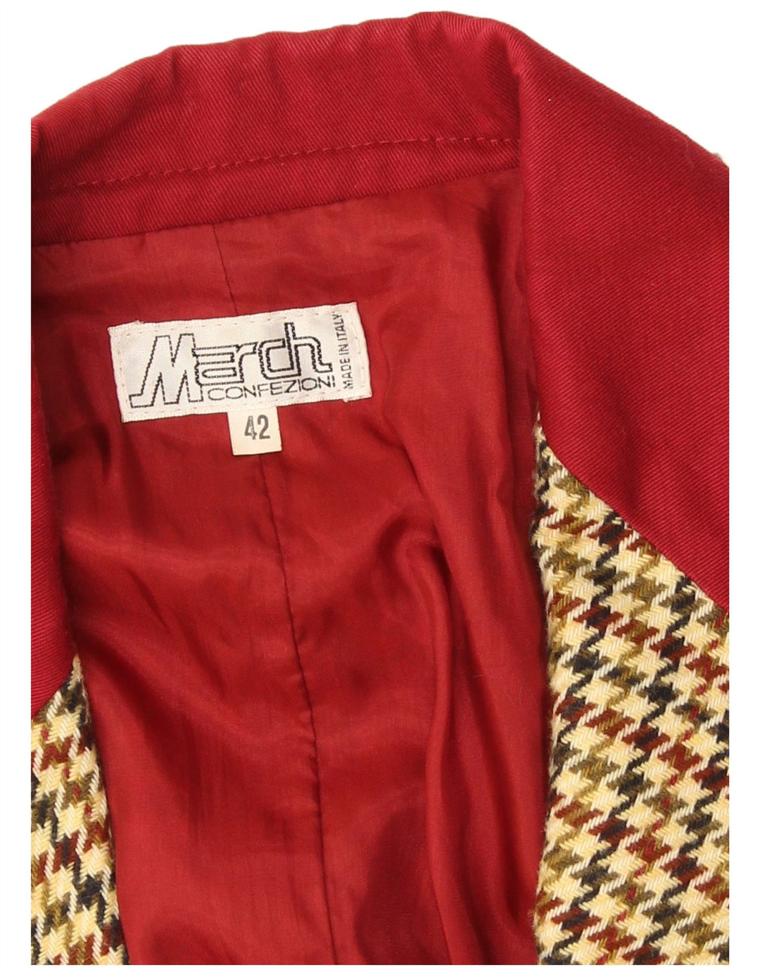 Vintage γυναικείο τζάκετ με 2 κουμπιά σακάκι IT 42 Medium Beige Houndstooth