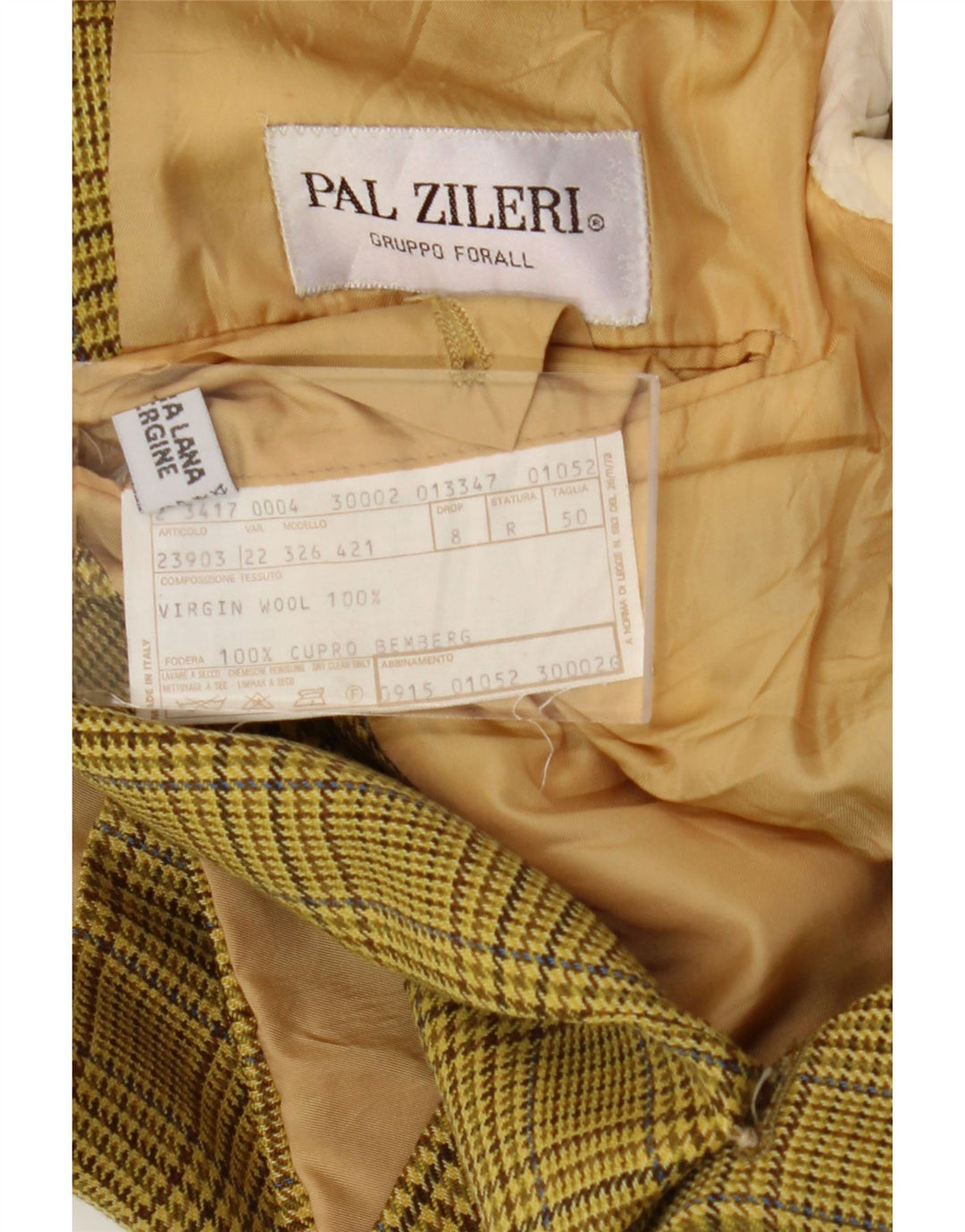 Pal Zileri Ανδρικό σακάκι σακάκι με 2 κουμπιά IT 50 Large Green Houndstooth