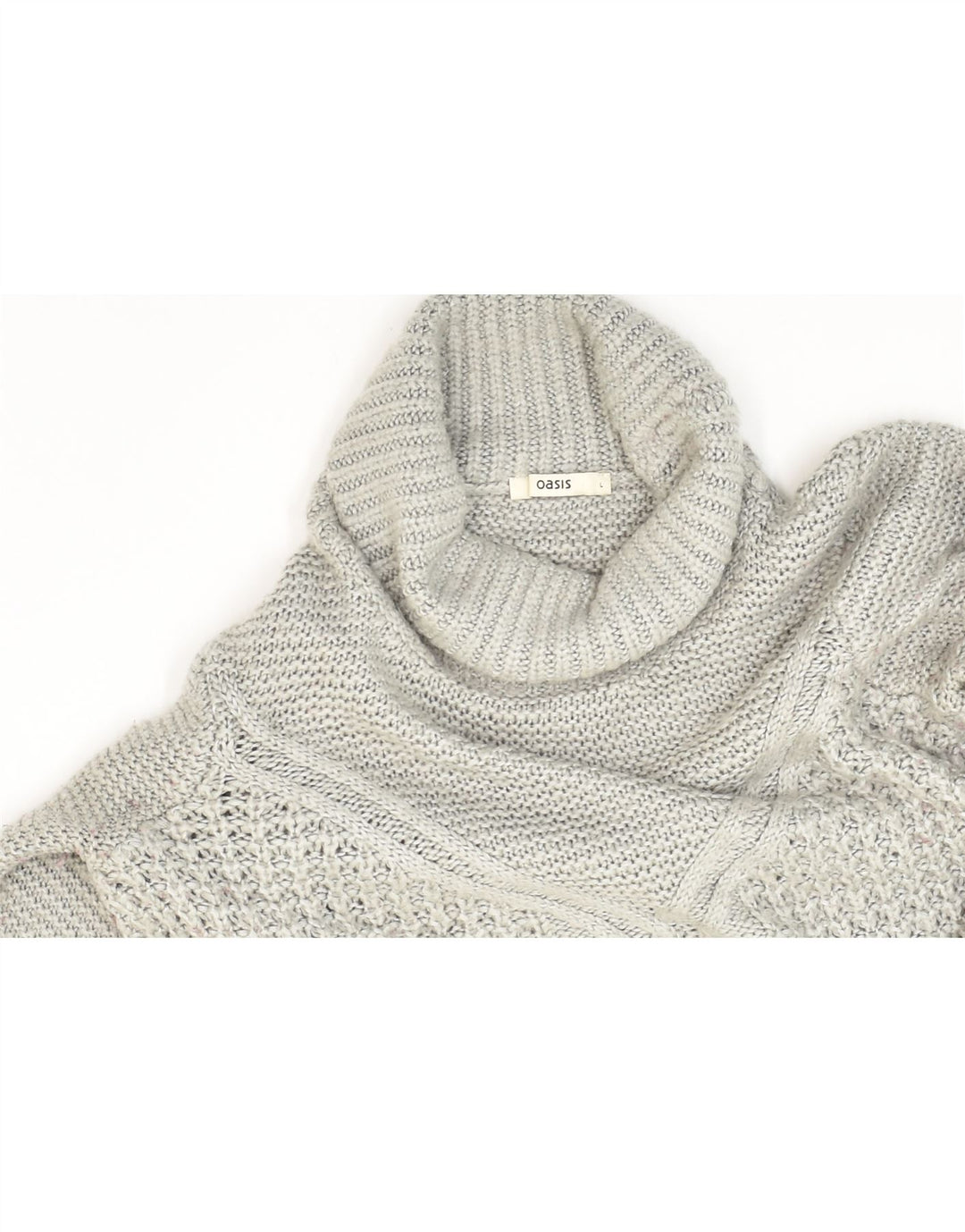 OASIS Womens Roll Neck Jumper Sweater UK 16 Large Grey Acrylic | Vintage Oasis | Thrift | Second-Hand Oasis | Used Clothing | Messina Hembry 